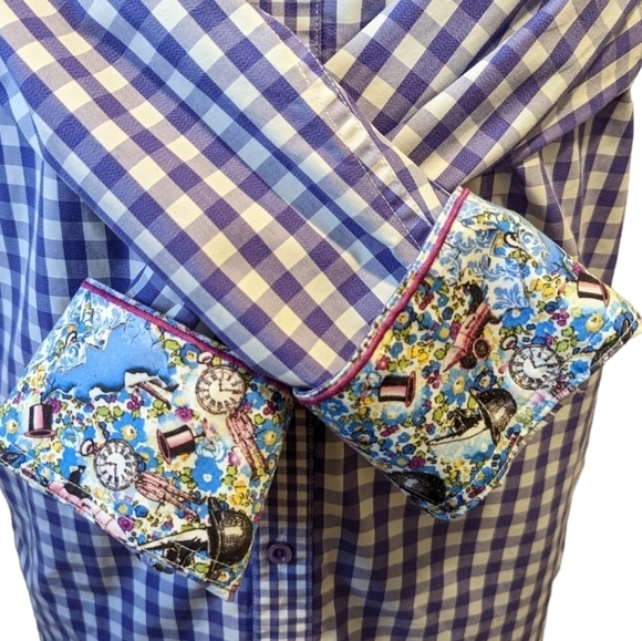 ROBERT Graham purple check button front shirt large - Picture 4 of 10